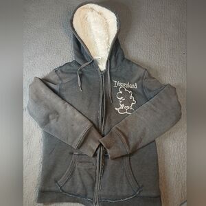 Disney Gray Hoodie with White Fleece Lining